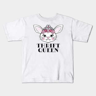 Cute Bunny Thrift Queen Kids T-Shirt